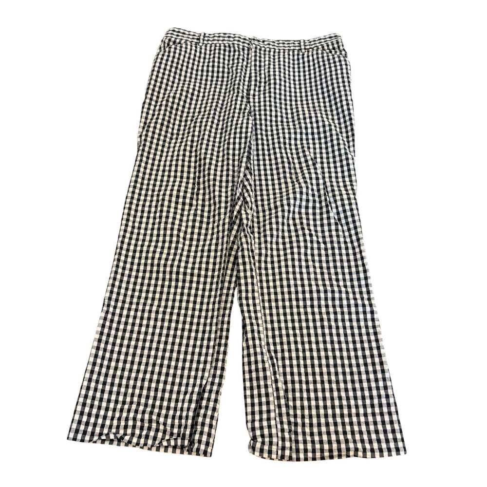 Lauren Ralph Lauren Gingham Seersucker Cropped Pants Navy Women size 14